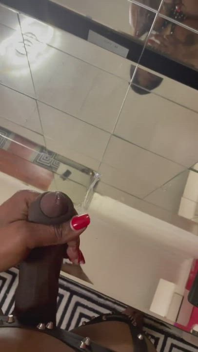 Big Dick Brazilian Italian Latina Masturbating Monster Cock Trans gif