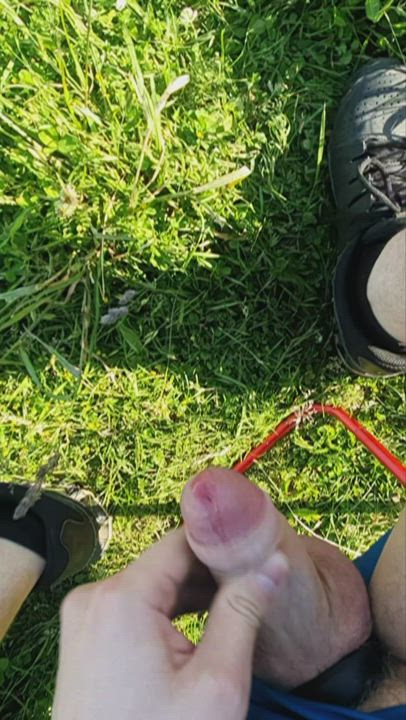 My frist cum shot in nature.It's a great feeling?