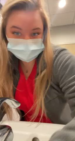 Nurse Titty Drop @ work. Come bang me out after a long day.. ❤️‍🩹