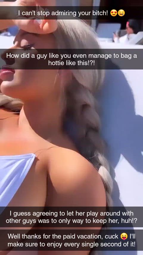 You only got your gf because you agreed to allow her to fuck around. So when she