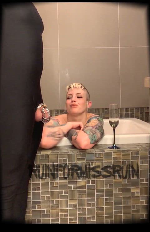 amateur bathtub chastity cockslap cumshot femdom handjob manyvids real couple ruined