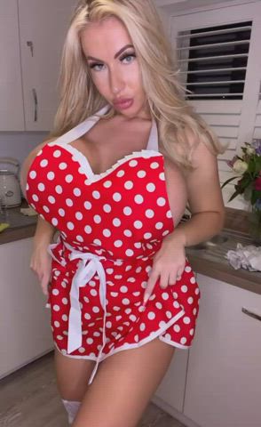 busty fake boobs huge tits maid gif