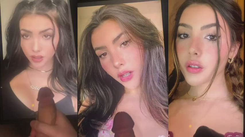 three cumshots covering andrea botez
