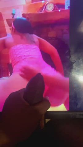 babe bareback cumshot nsfw gif