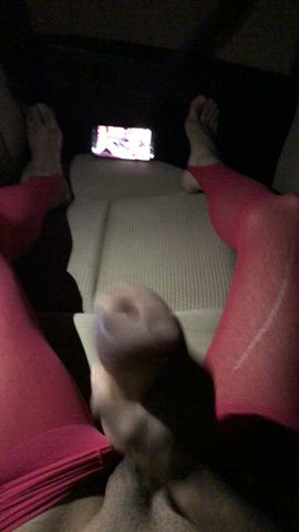 feet femboy fetish masturbating nylons gif