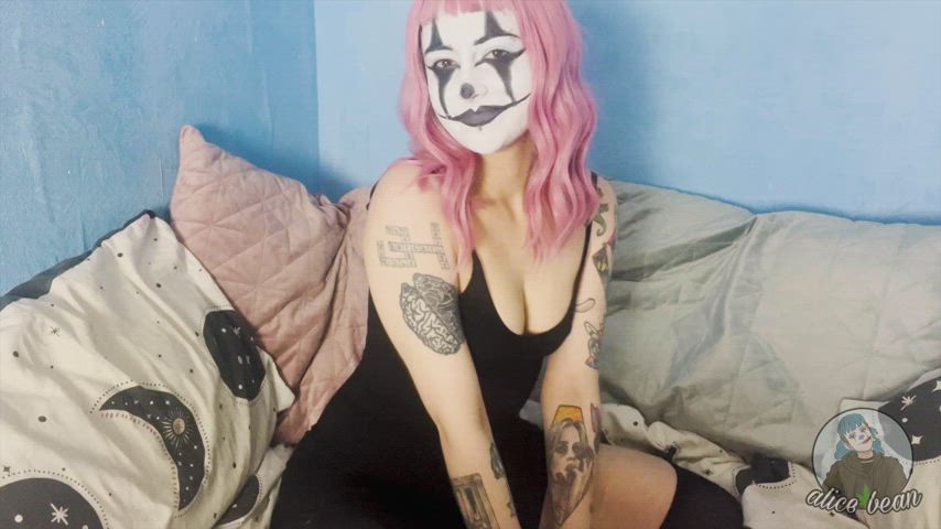 british clown girl cum eating instructions dirty talk femdom hairy hairy armpits