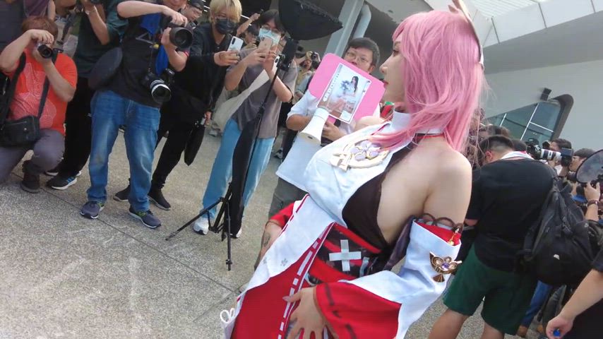sexy cute hu tao side boob