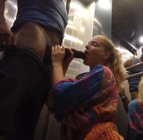 amateur bbc bbc slut blonde blowjob cock worship deepthroat elevator interracial