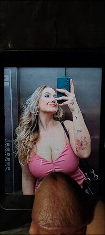 big tits blonde cumshot ejaculation huge tits jerk off tribute gif