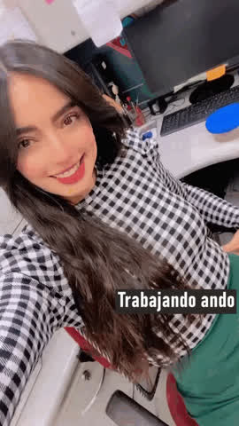 Babe Office Workout gif